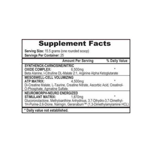 APS Nutrition MESOMORPH DMAA 388 g - supplement facts